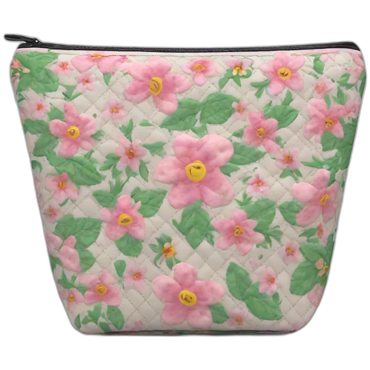 floral quilted makeup bag emoji