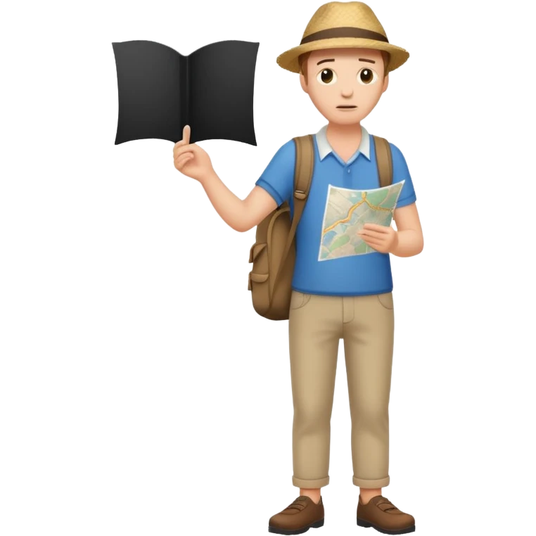 confused tourist full body, normal clothes emoji