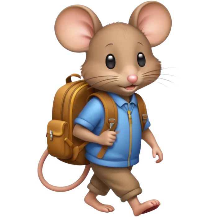 Souris qui va à l'école emoji