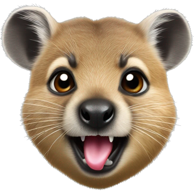 a hyrax sticking its tongue out emoji