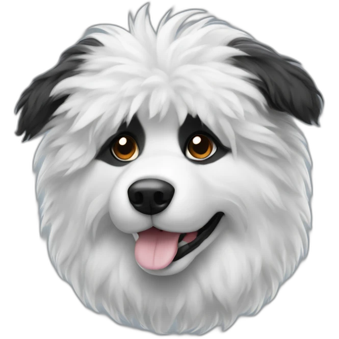 black and white fluffy dog emoji