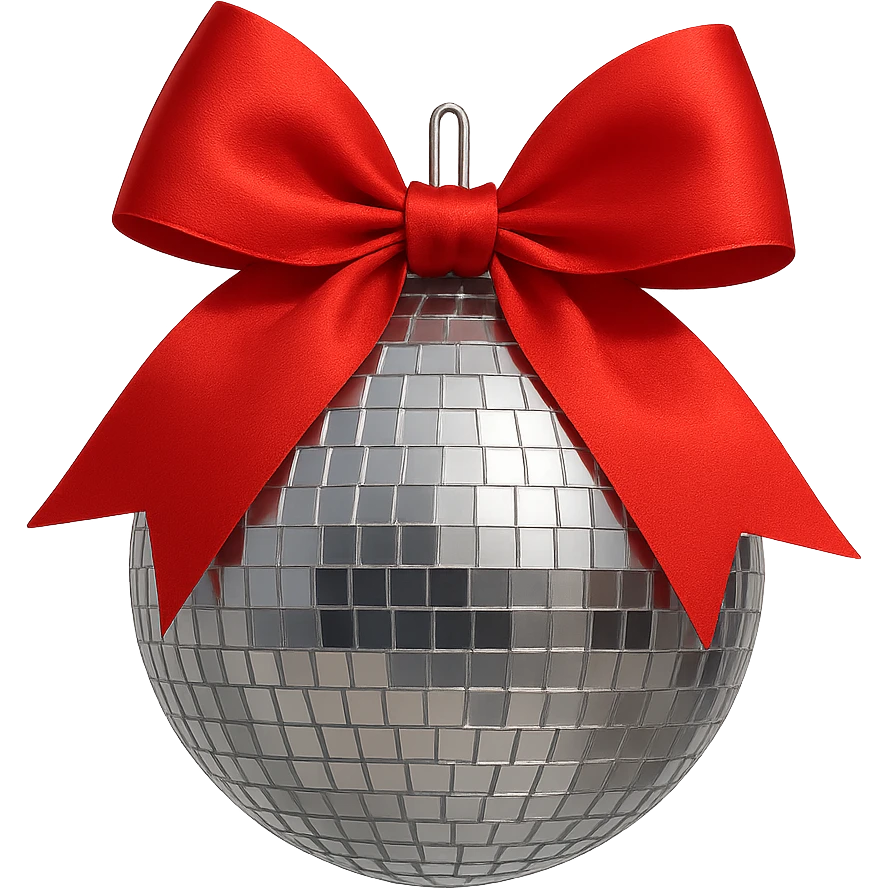 disco ball with bow , remove background emoji
