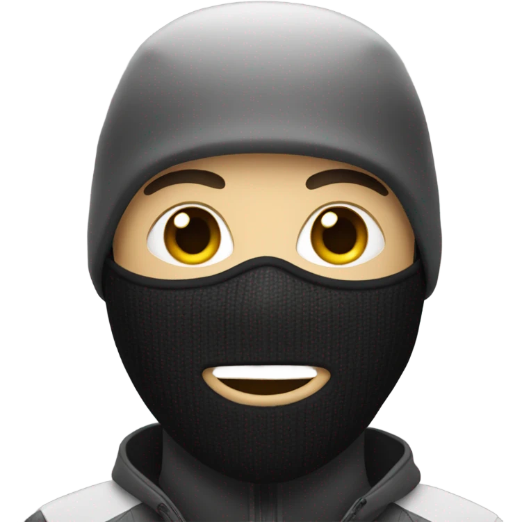 Light skin guy wearing a bike ski mask emoji