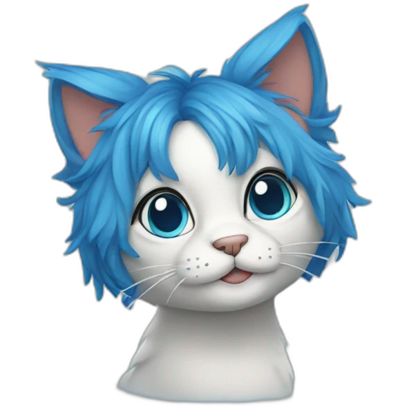 Cat with blue hair  emoji