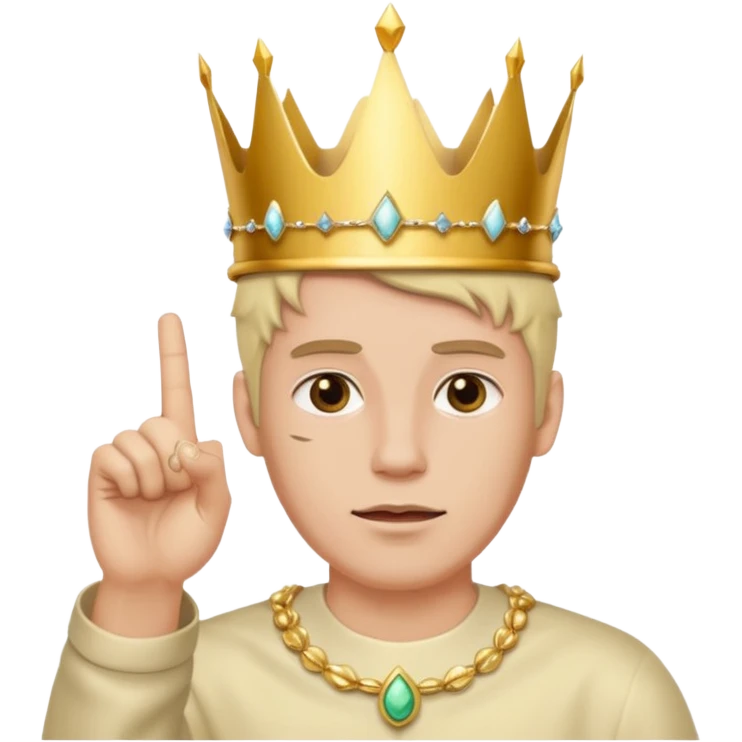 Fantasmas hombre con una corona  sacando el dedo emoji