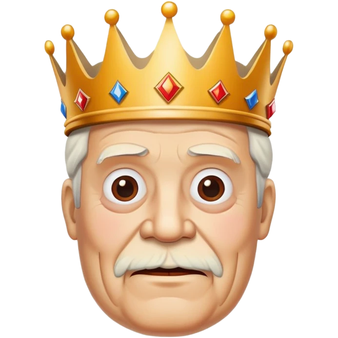 White old man with a Burger King crown on  emoji