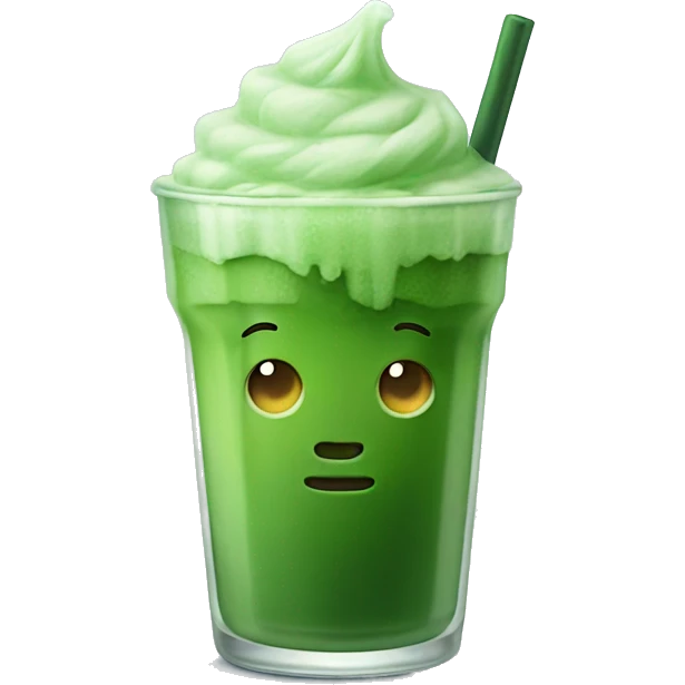 iced matcha in glass cup emoji