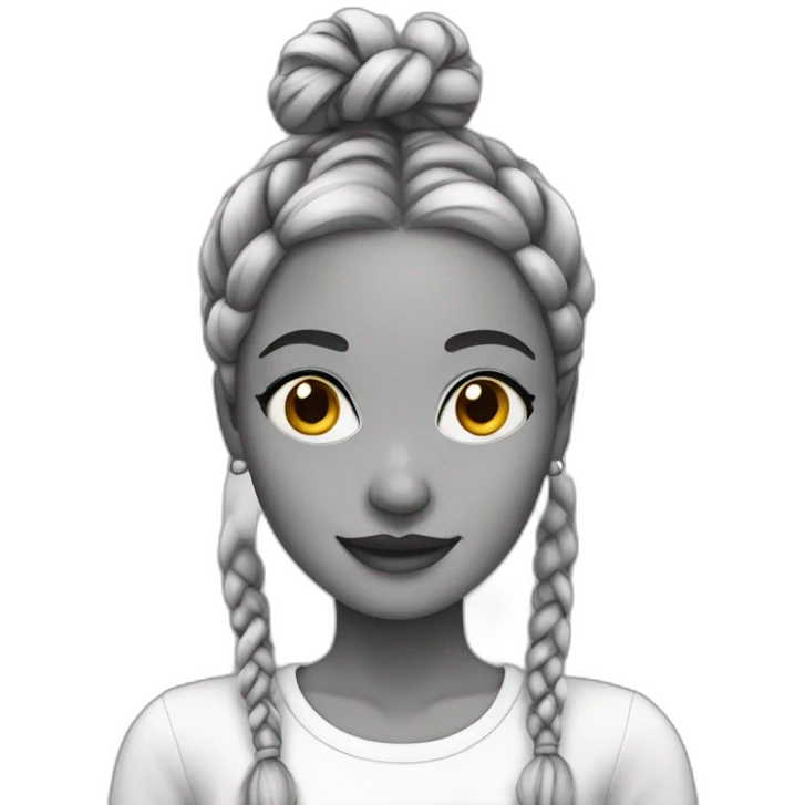 Woman with braids mixed black and white emoji