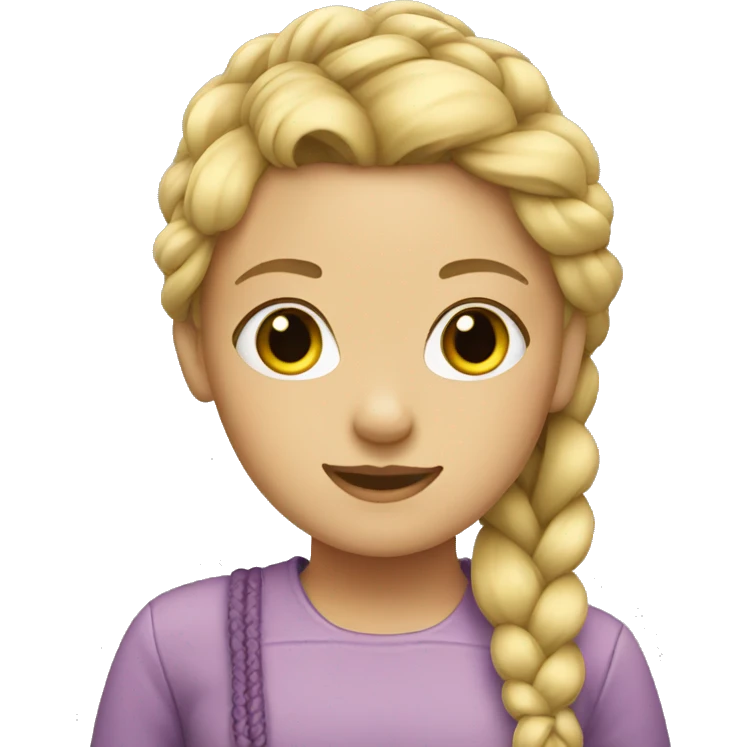 Blond girl with a braid emoji