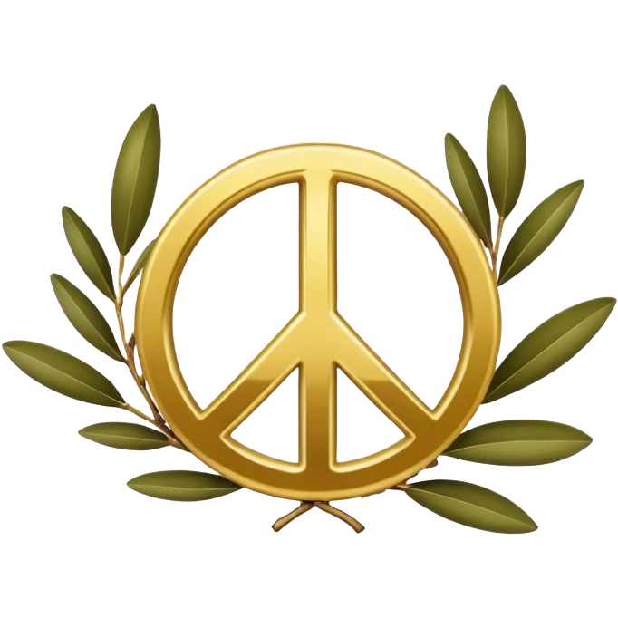 peace symbol with olive branch emoji