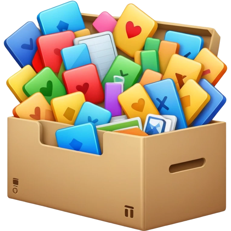 Box full of desktop material  emoji
