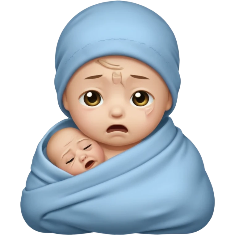 swaddled baby crying emoji
