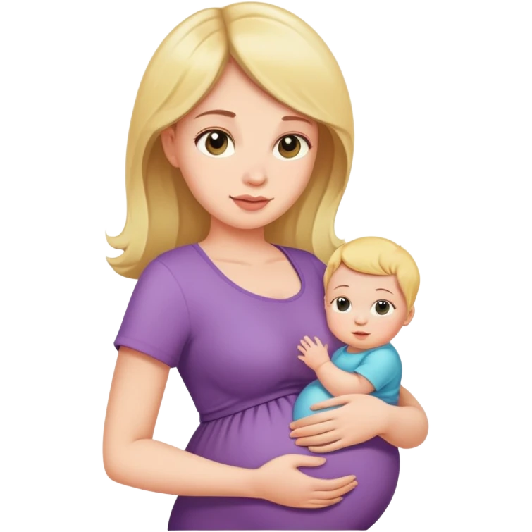 woman with tiny baby bump, early pregnancy emoji