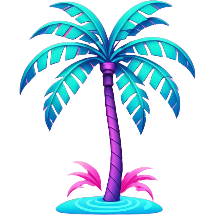 abstract art vapor wave palm tree emoji