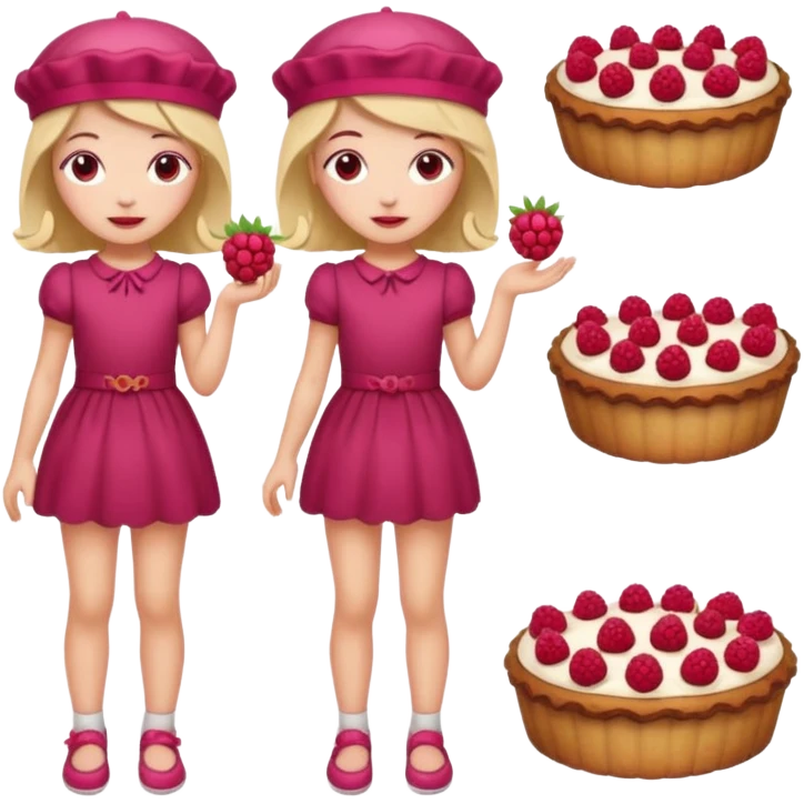 Raspberry torte human full body and legs girl with a raspberry barrette on her head emoji