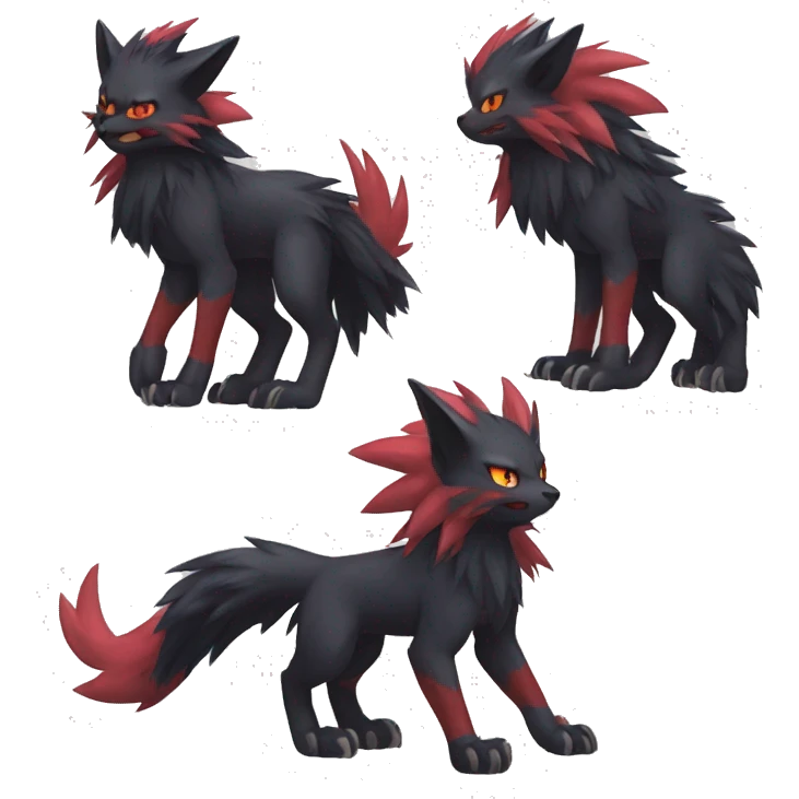 Nargacuga-Litten-Zoroark-Quiana full body emoji