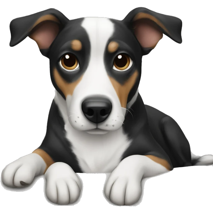 Black and white dog on couch emoji