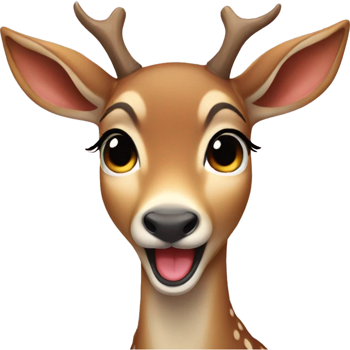 girly young deer cute crying laughing emoji emoji
