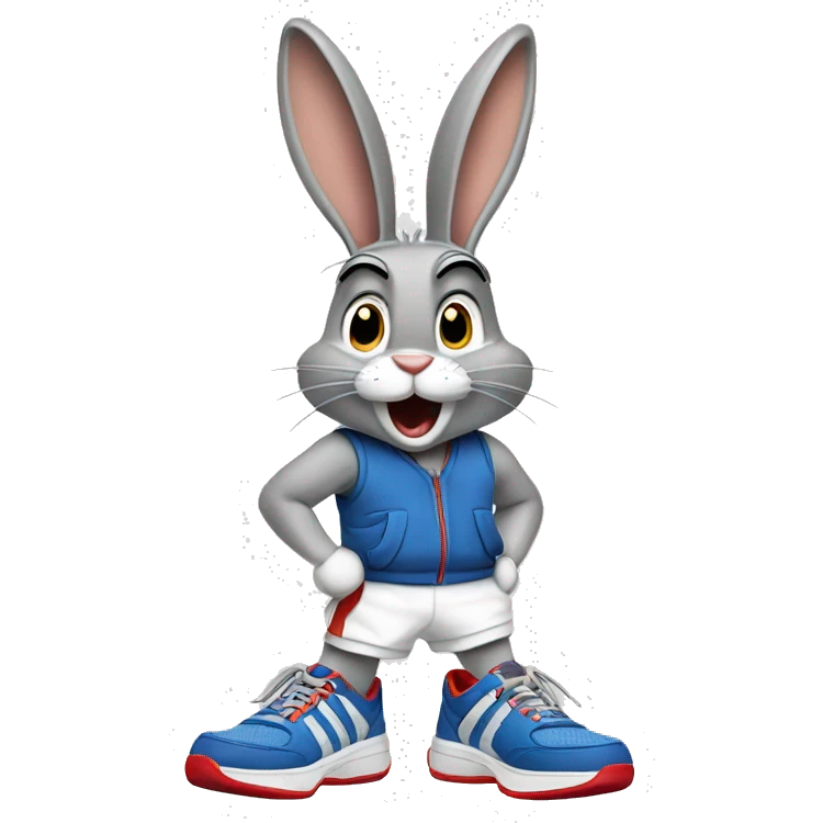 Bugs bunny with sneaker emoji