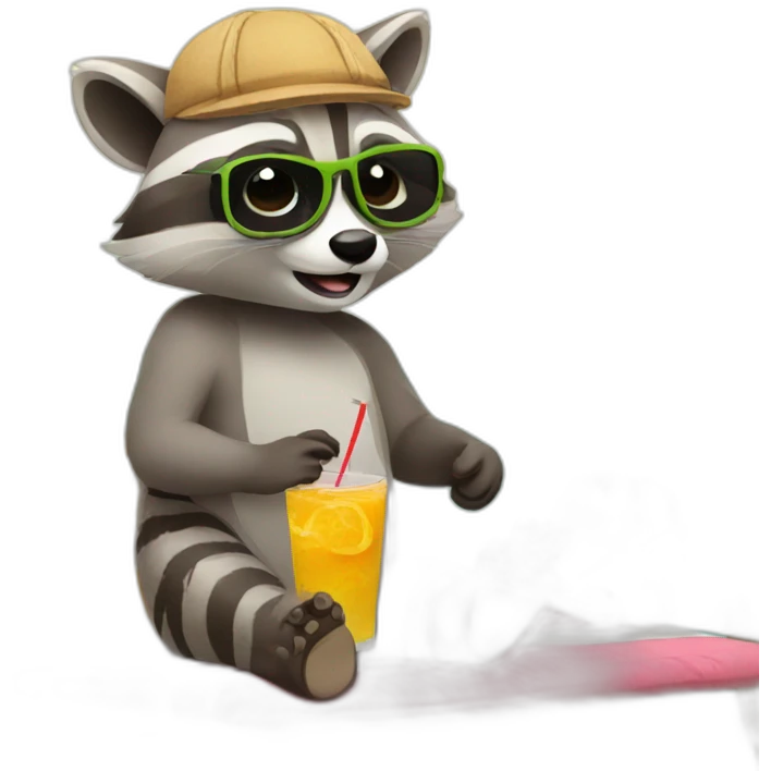 raccoon on vacation emoji