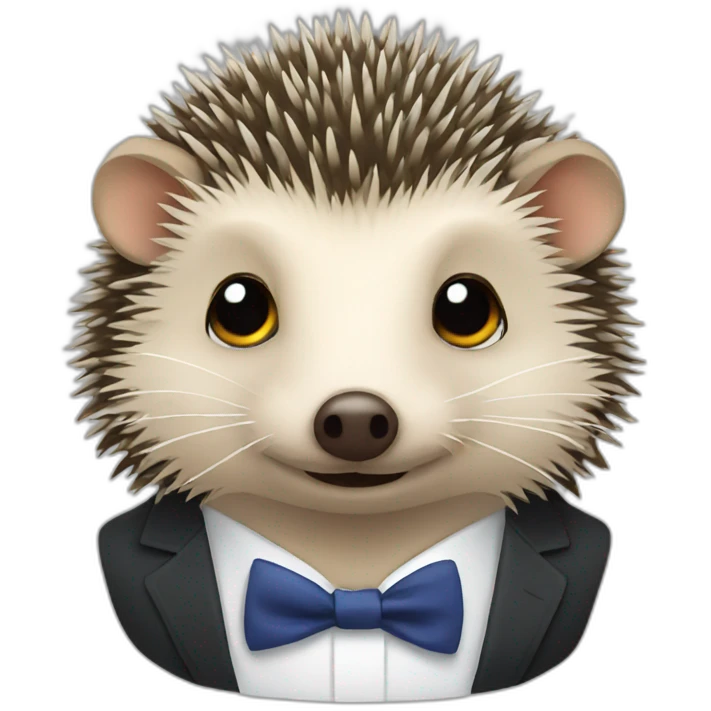 hedgehog with tie emoji