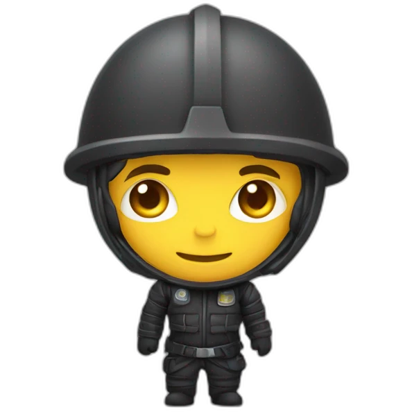 un ninja con casco de bombero emoji