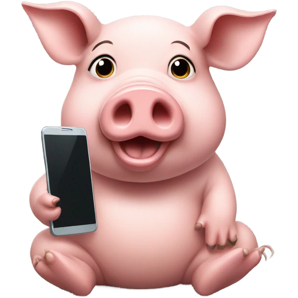 Pig on phone emoji