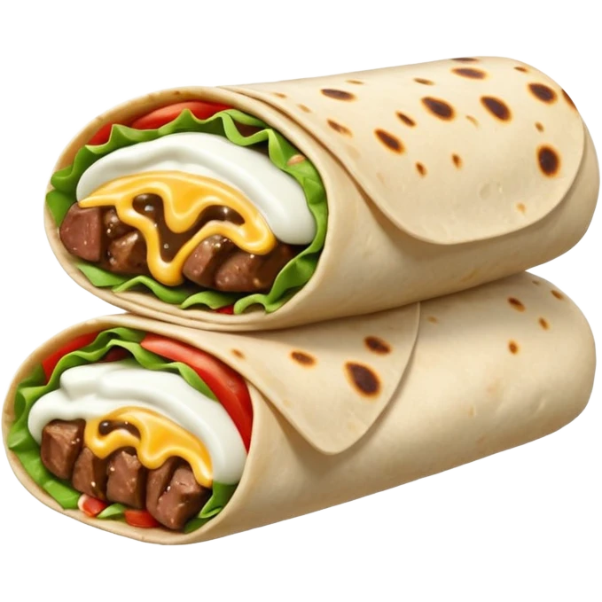 Steak and mozzarella cheese burrito  emoji