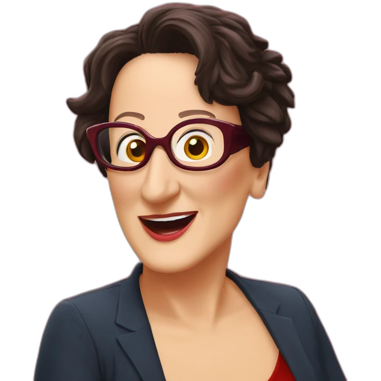 Anne roumanoff lunettes rouges emoji