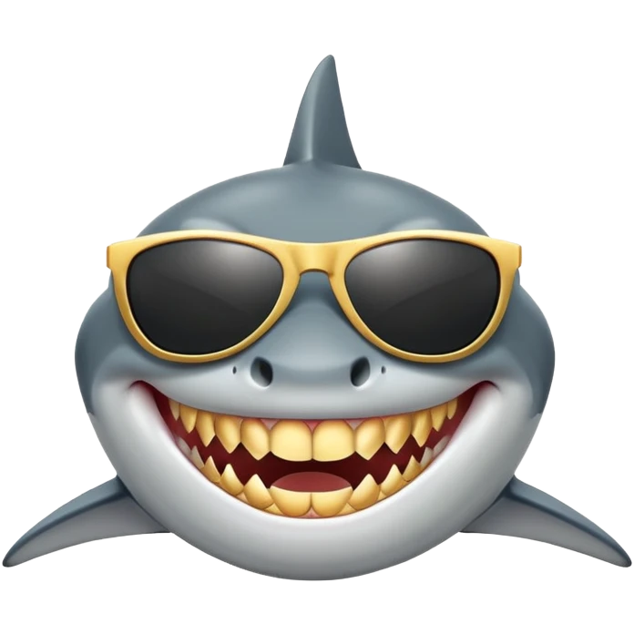 shark with golden teeth wearing black sunglasses emoji