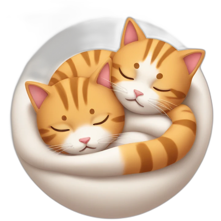 Two cats cute sleeping emoji
