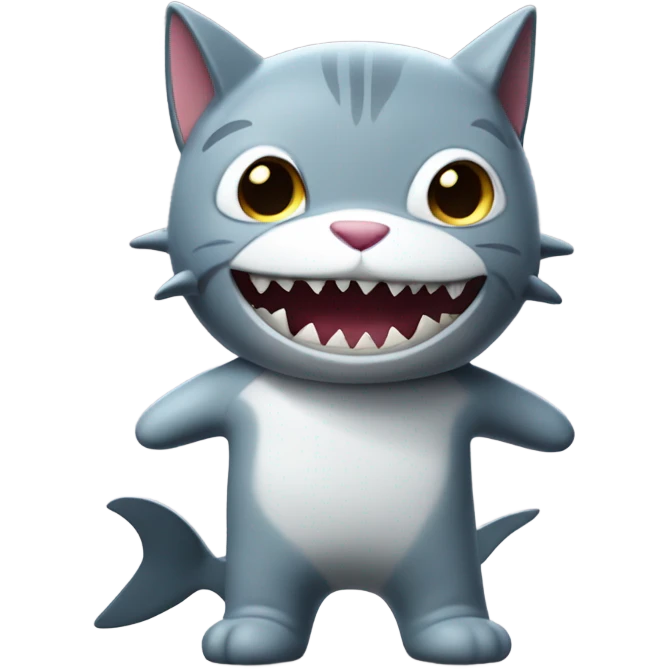Adorable cat in shark costume  emoji