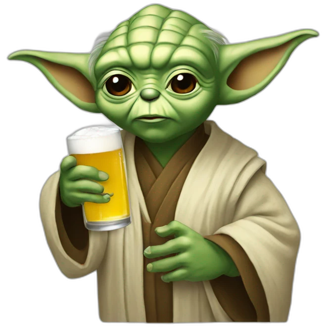 Yoda drink beer emoji