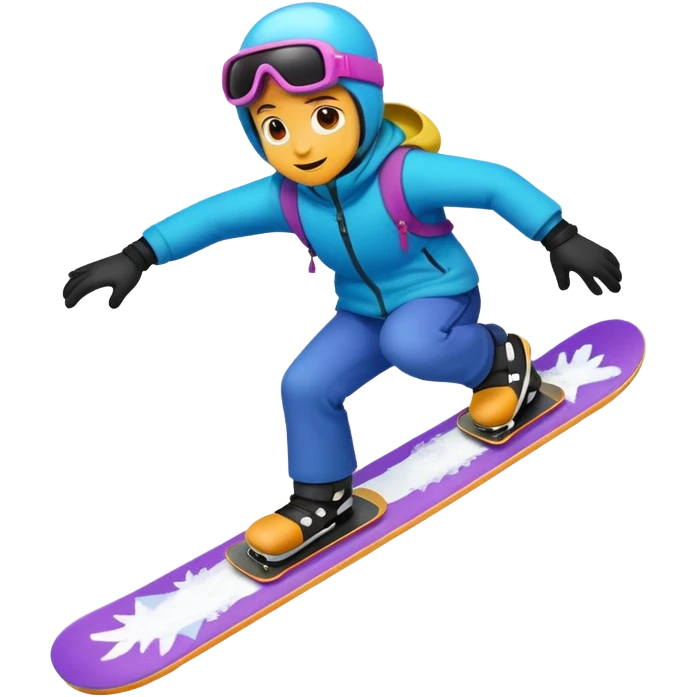 snow board,colorful, negative: character. emoji