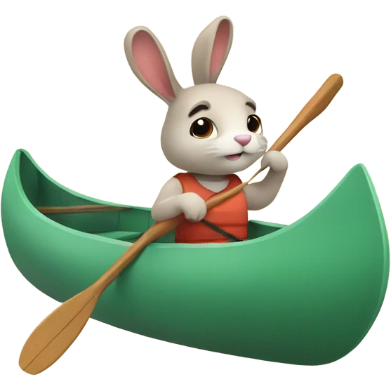 Bunny in canoe emoji