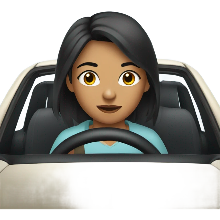 Black haired girl driving emoji