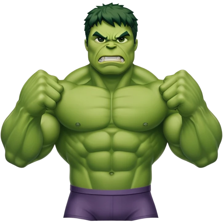 Hulk, green muscular superhero emoji