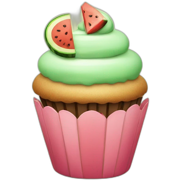 Cupcake With Watermelon emoji