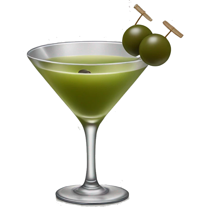 Dirty martini with olives on a toothpick  emoji