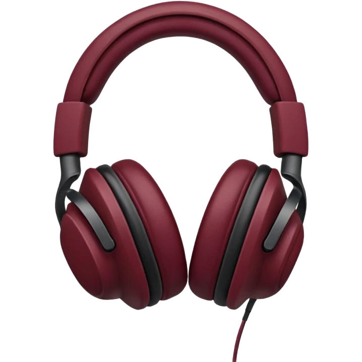 burgundy headphones emoji