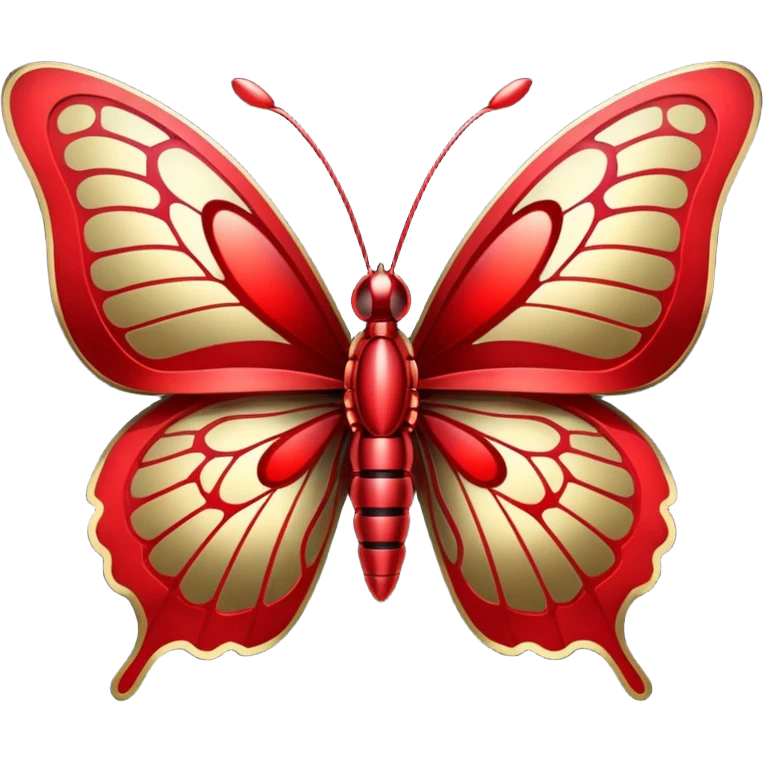 red cybernetic butterfly emoji