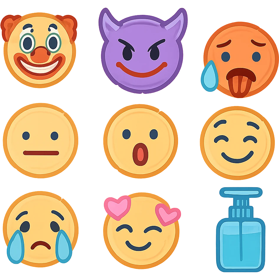 Bote de gel de manos emoji