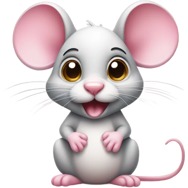 This cute-mouse holding hands together begging emoji