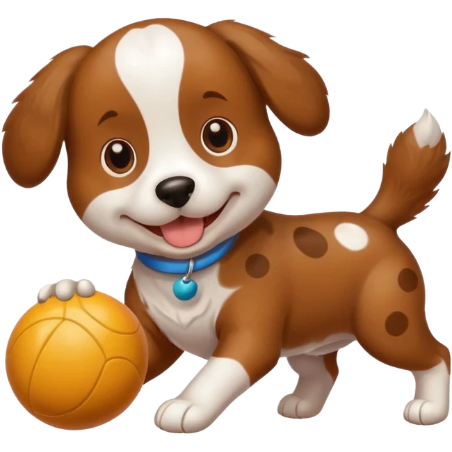 Dog with ball Toy emoji