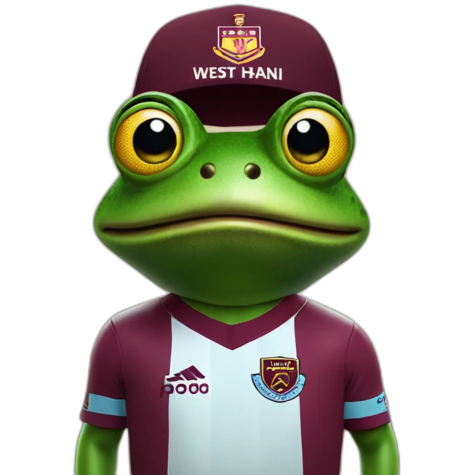 Frog as West Ham fc fan emoji