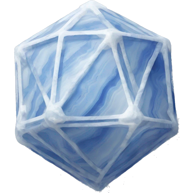 Blue lace agate icosahedron emoji