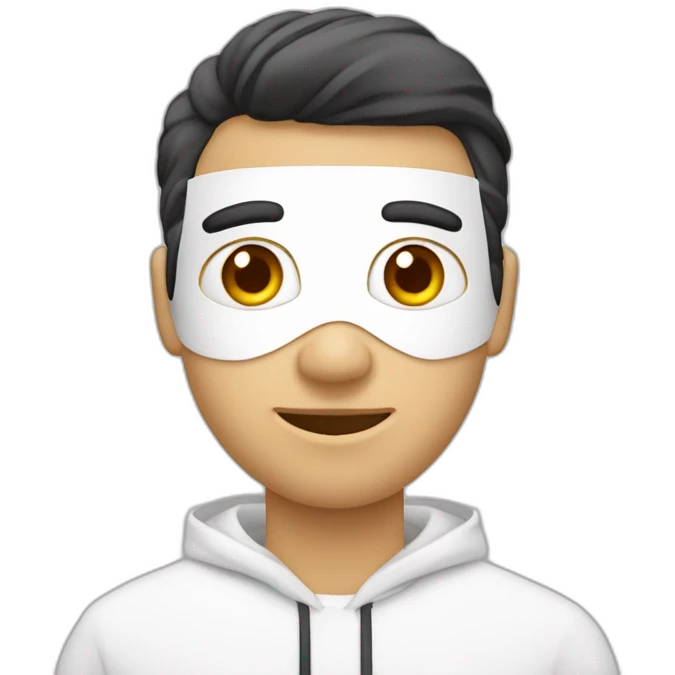 hombre de blanco con capa y mascara blanca emoji