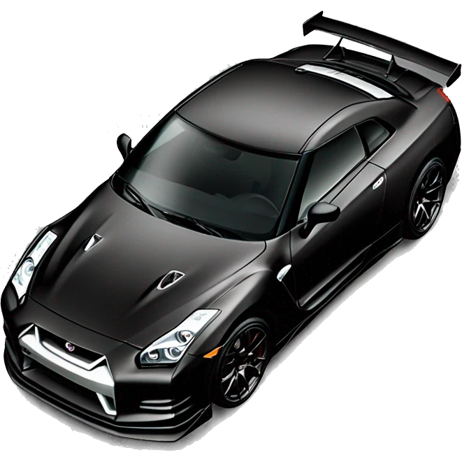 jdm car similar to nissan gtr r35, black color emoji