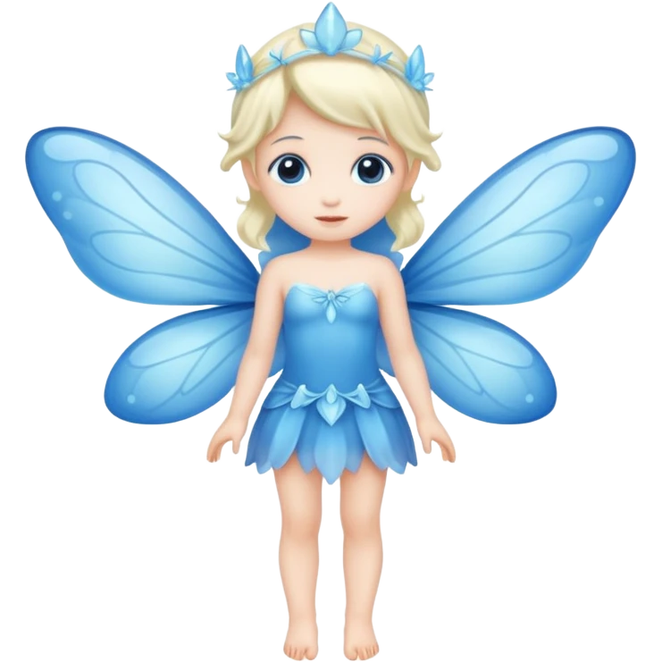 full body of little blue fairy emoji