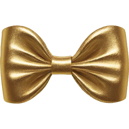 Gold bow shape hair clip emoji